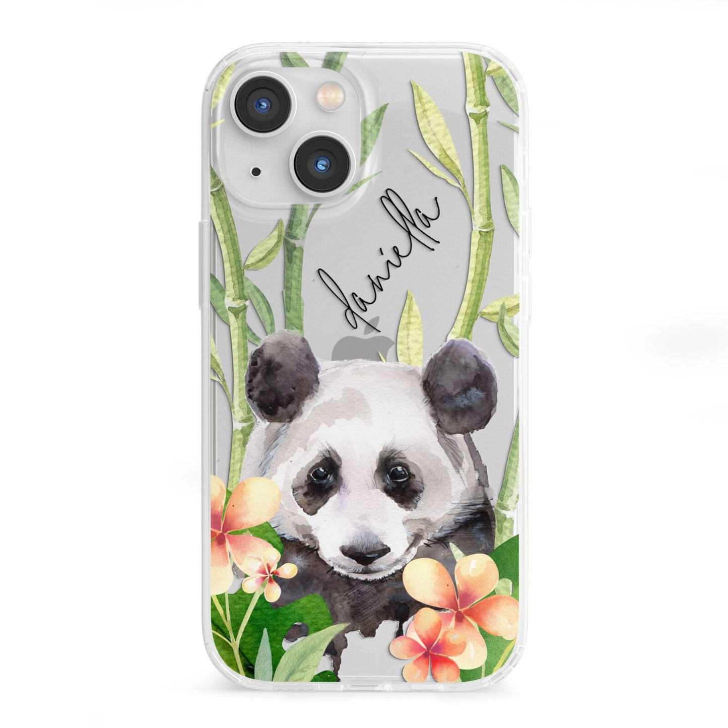 Personalised Panda iPhone 13 Mini Clear Bumper Case