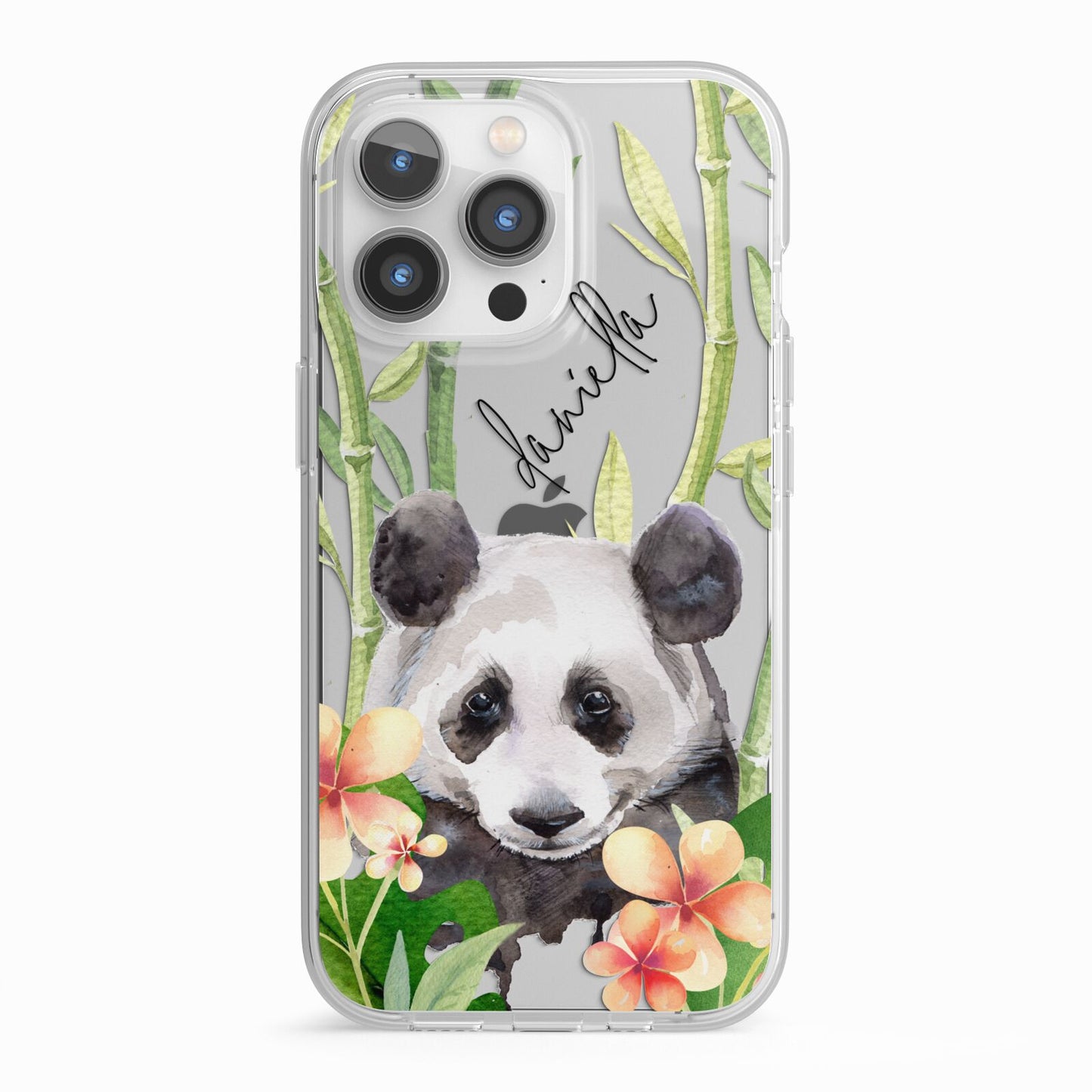 Personalised Panda iPhone 13 Pro TPU Impact Case with White Edges