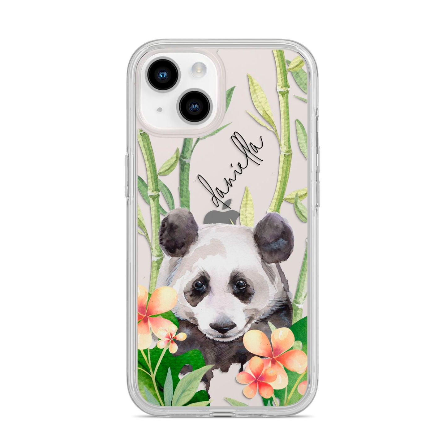 Personalised Panda iPhone 14 Clear Tough Case Starlight