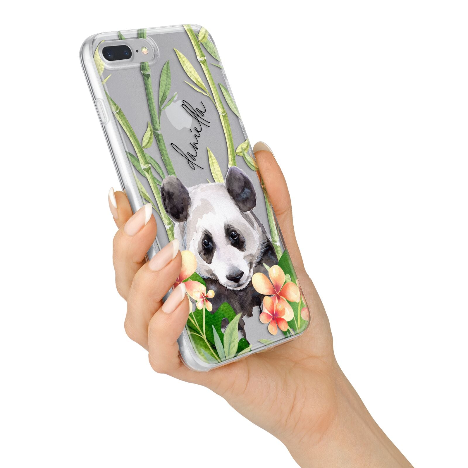 Personalised Panda iPhone 7 Plus Bumper Case on Silver iPhone Alternative Image