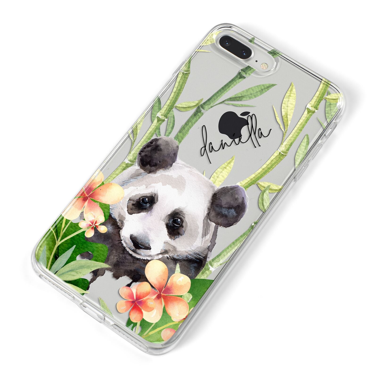 Personalised Panda iPhone 8 Plus Bumper Case on Silver iPhone Alternative Image