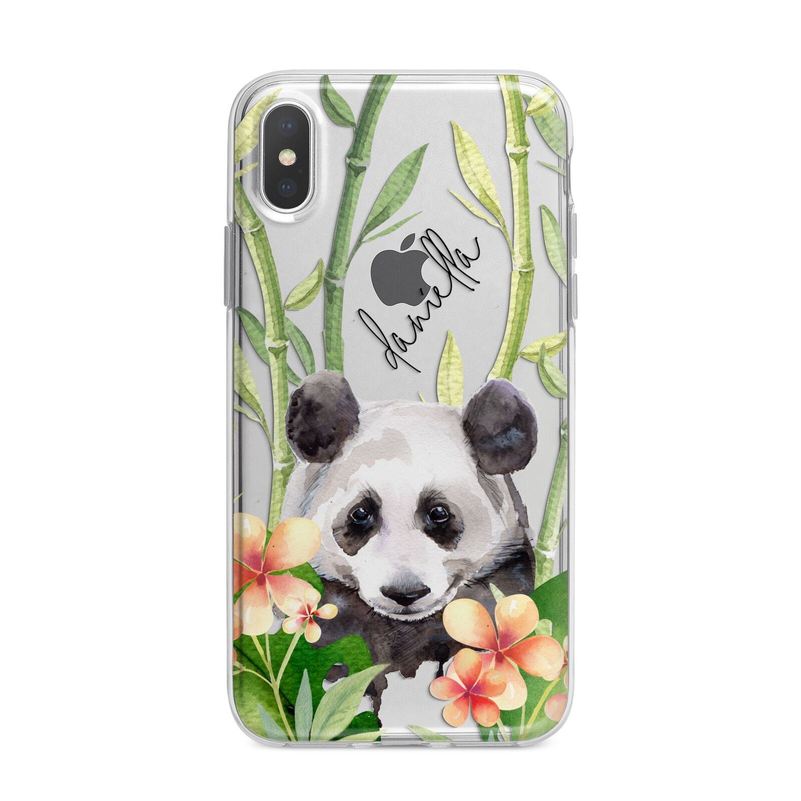 Personalised Panda iPhone X Bumper Case on Silver iPhone Alternative Image 1