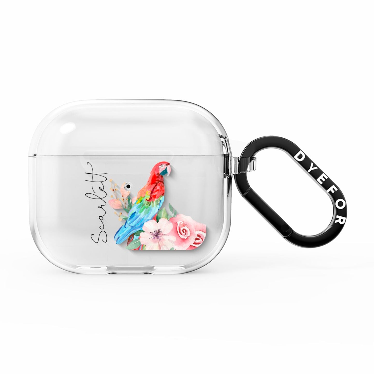 Personalised Parrot AirPods Clear Case 3rd Gen