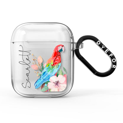 Personalised Parrot AirPods Clear Case