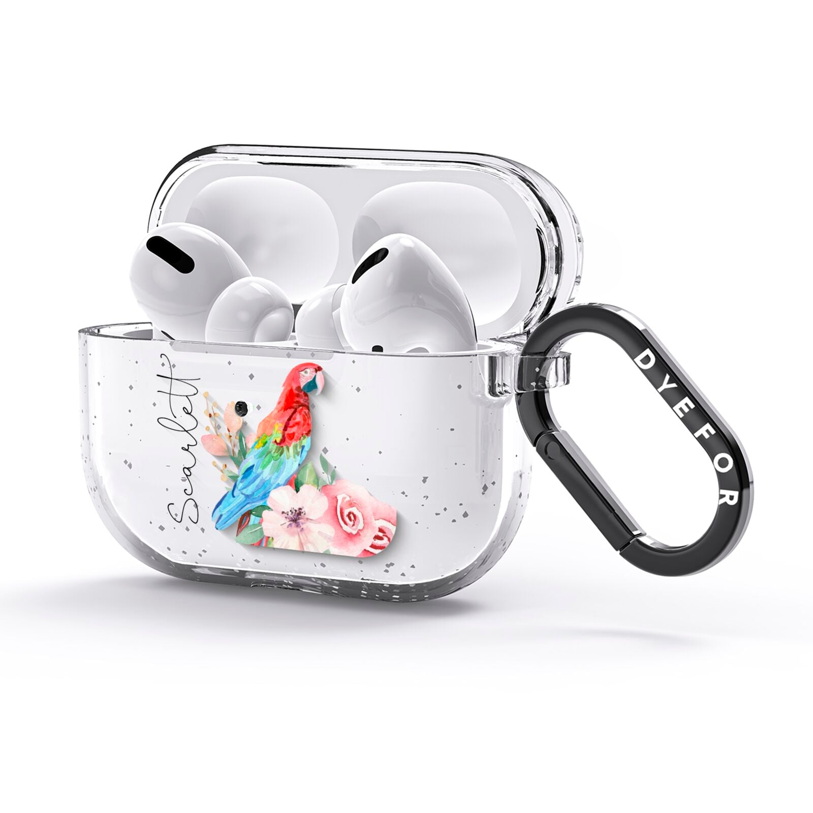 Personalised Parrot AirPods Glitter Case 3rd Gen Side Image