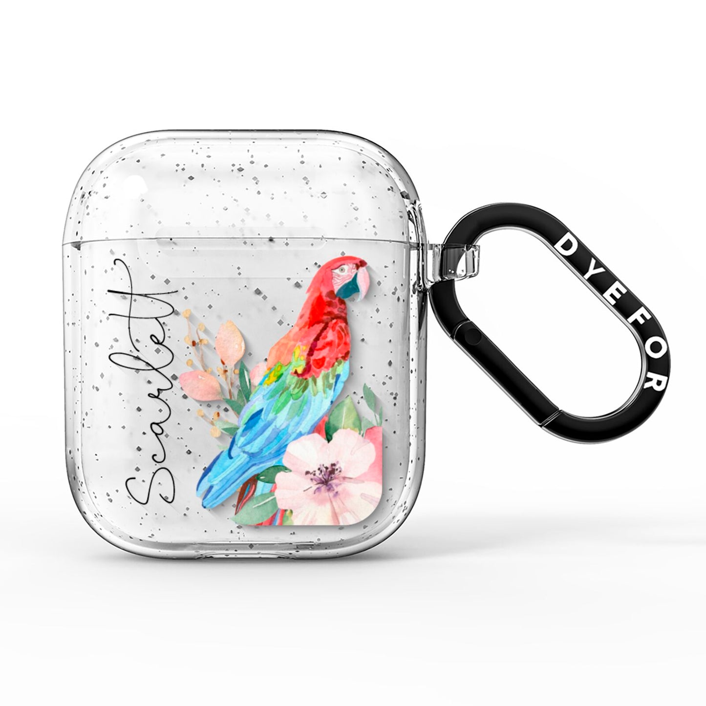 Personalised Parrot AirPods Glitter Case