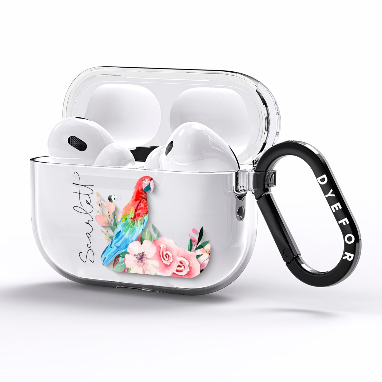 Personalised Parrot AirPods Pro Clear Case Side Image