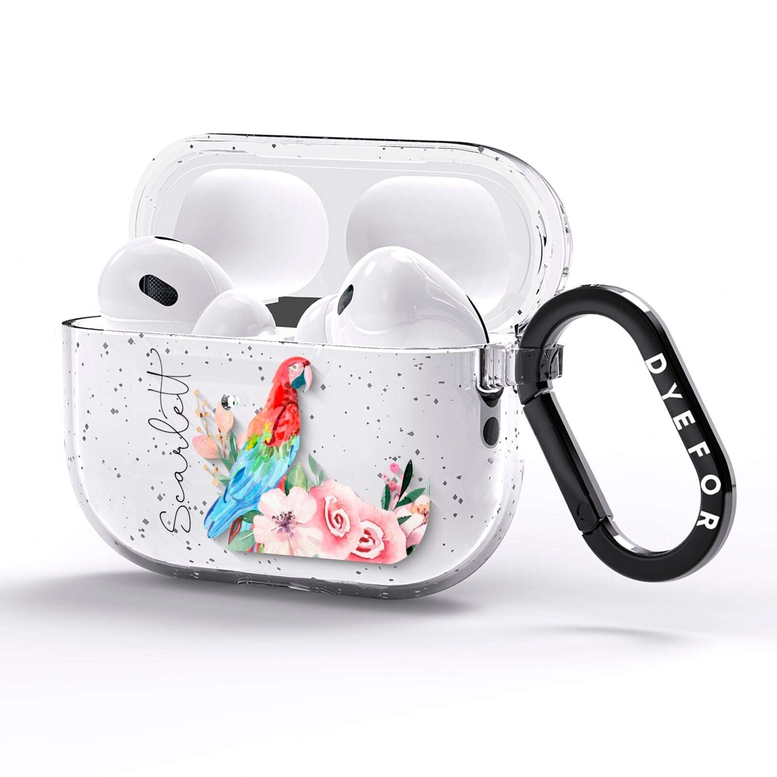 Personalised Parrot AirPods Pro Glitter Case Side Image