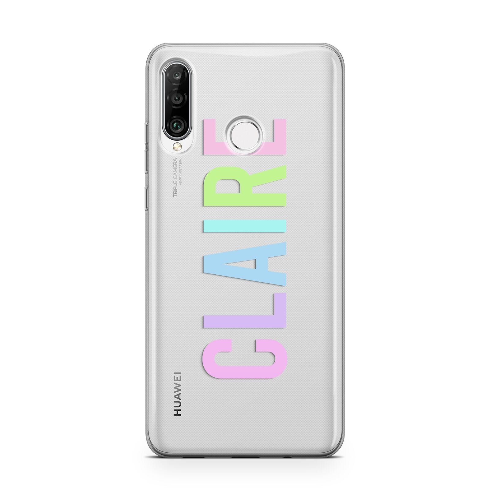 Personalised Pastel Colour Name Huawei P30 Lite Phone Case