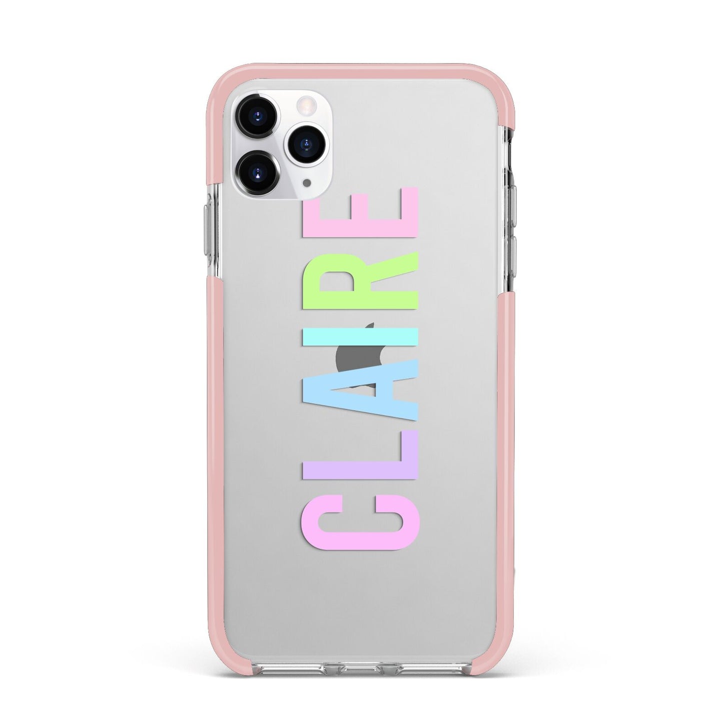 Personalised Pastel Colour Name iPhone 11 Pro Max Impact Pink Edge Case