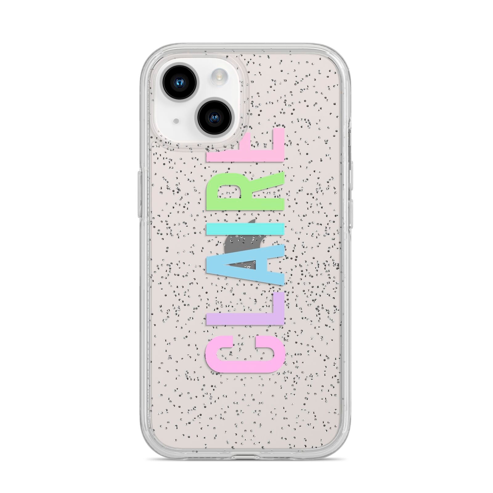 Personalised Pastel Colour Name iPhone 14 Glitter Tough Case Starlight