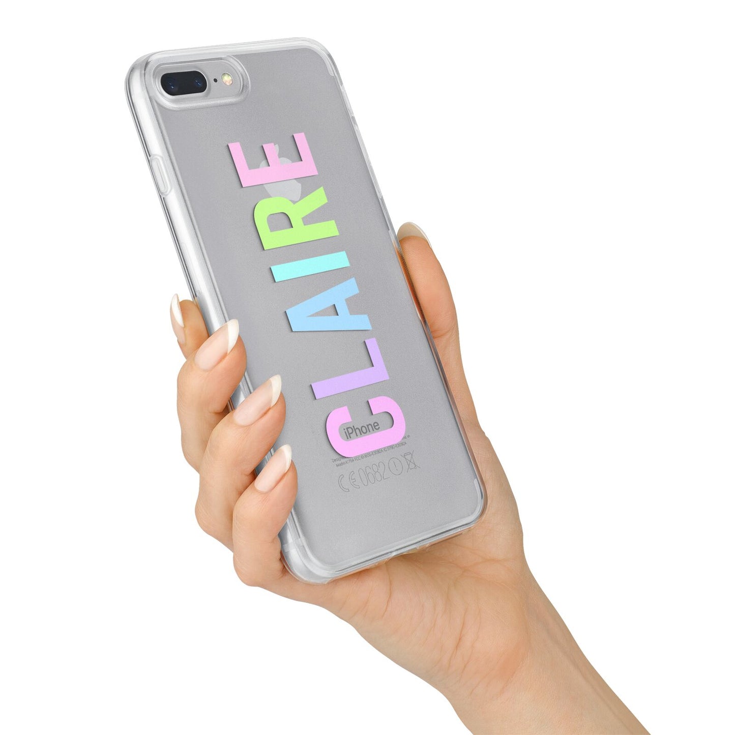 Personalised Pastel Colour Name iPhone 7 Plus Bumper Case on Silver iPhone Alternative Image