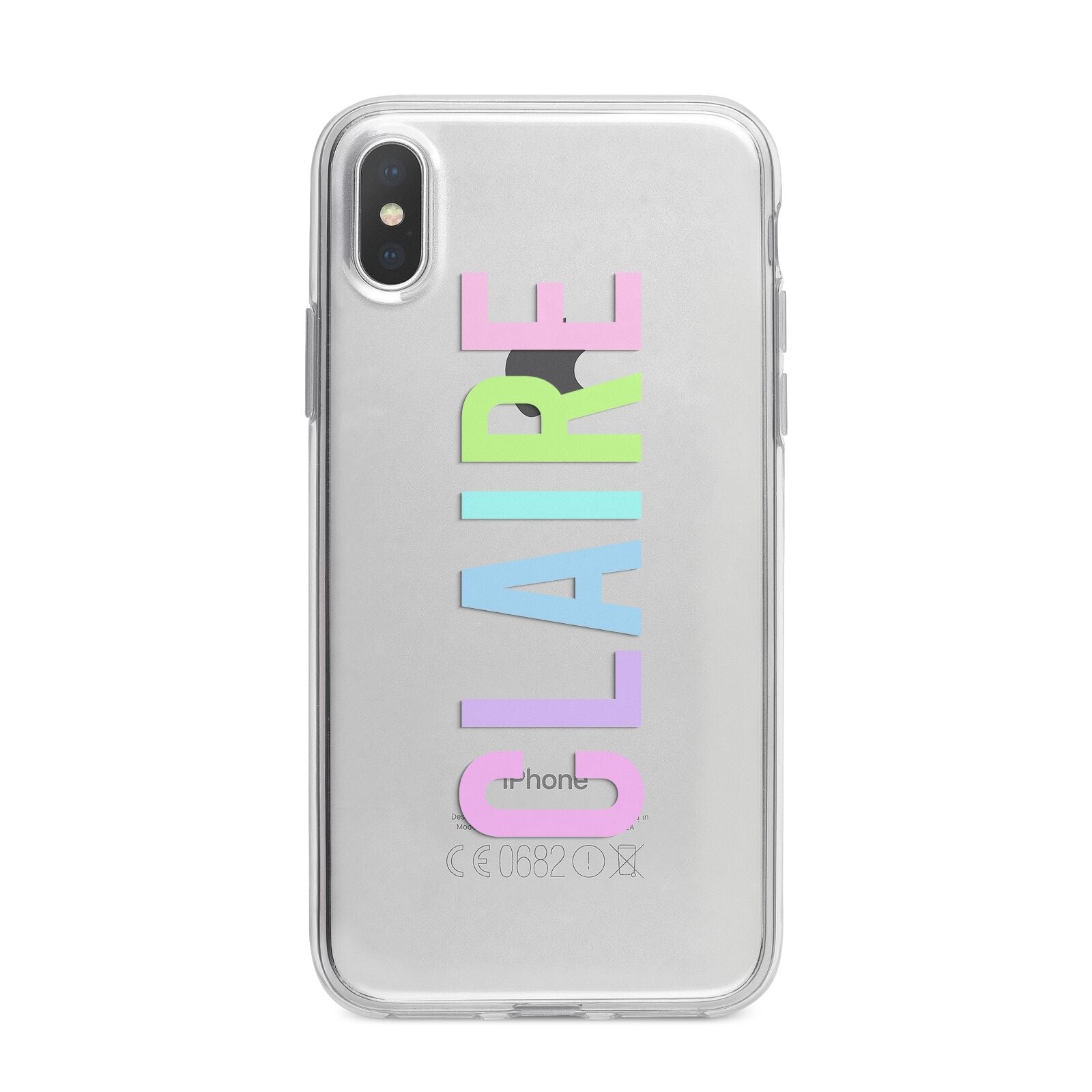 Personalised Pastel Colour Name iPhone X Bumper Case on Silver iPhone Alternative Image 1