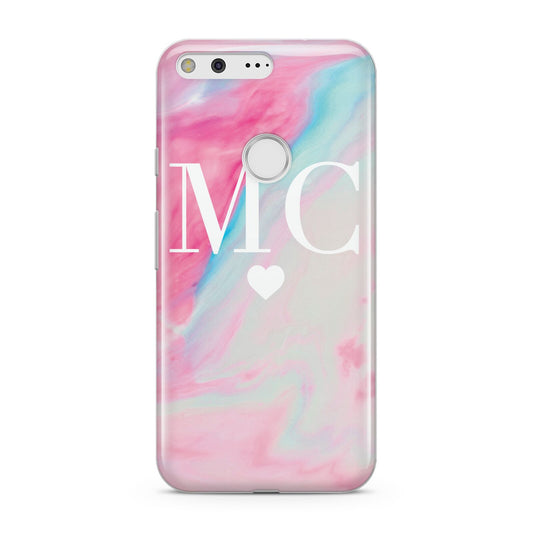 Personalised Pastel Marble Initials Google Pixel Case