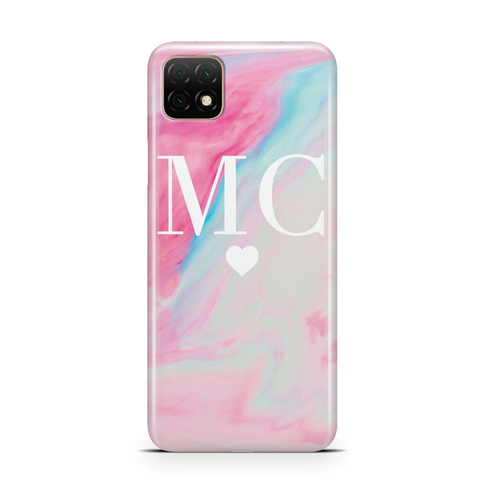 Personalised Pastel Marble Initials Huawei Enjoy 20 Phone Case