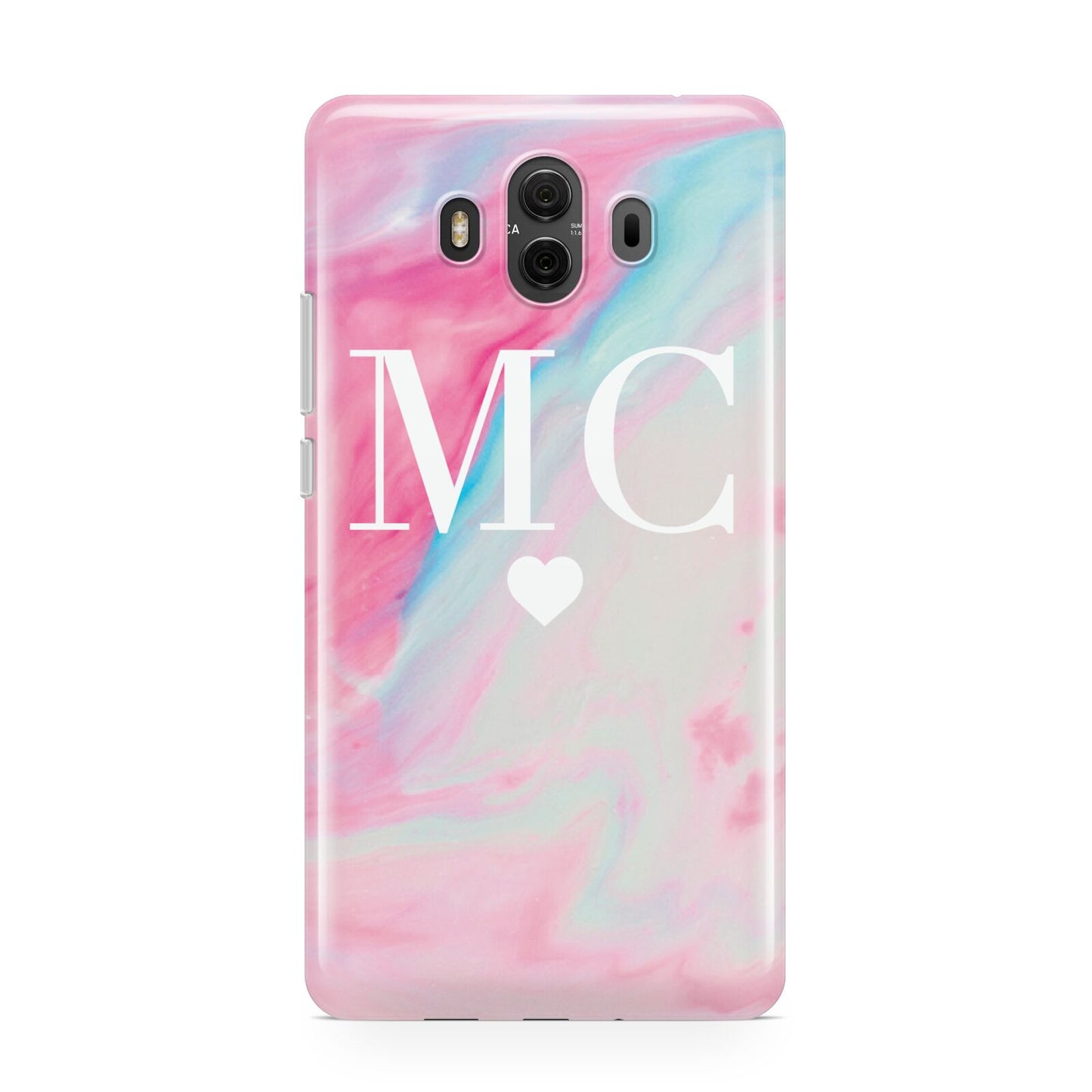 Personalised Pastel Marble Initials Huawei Mate 10 Protective Phone Case