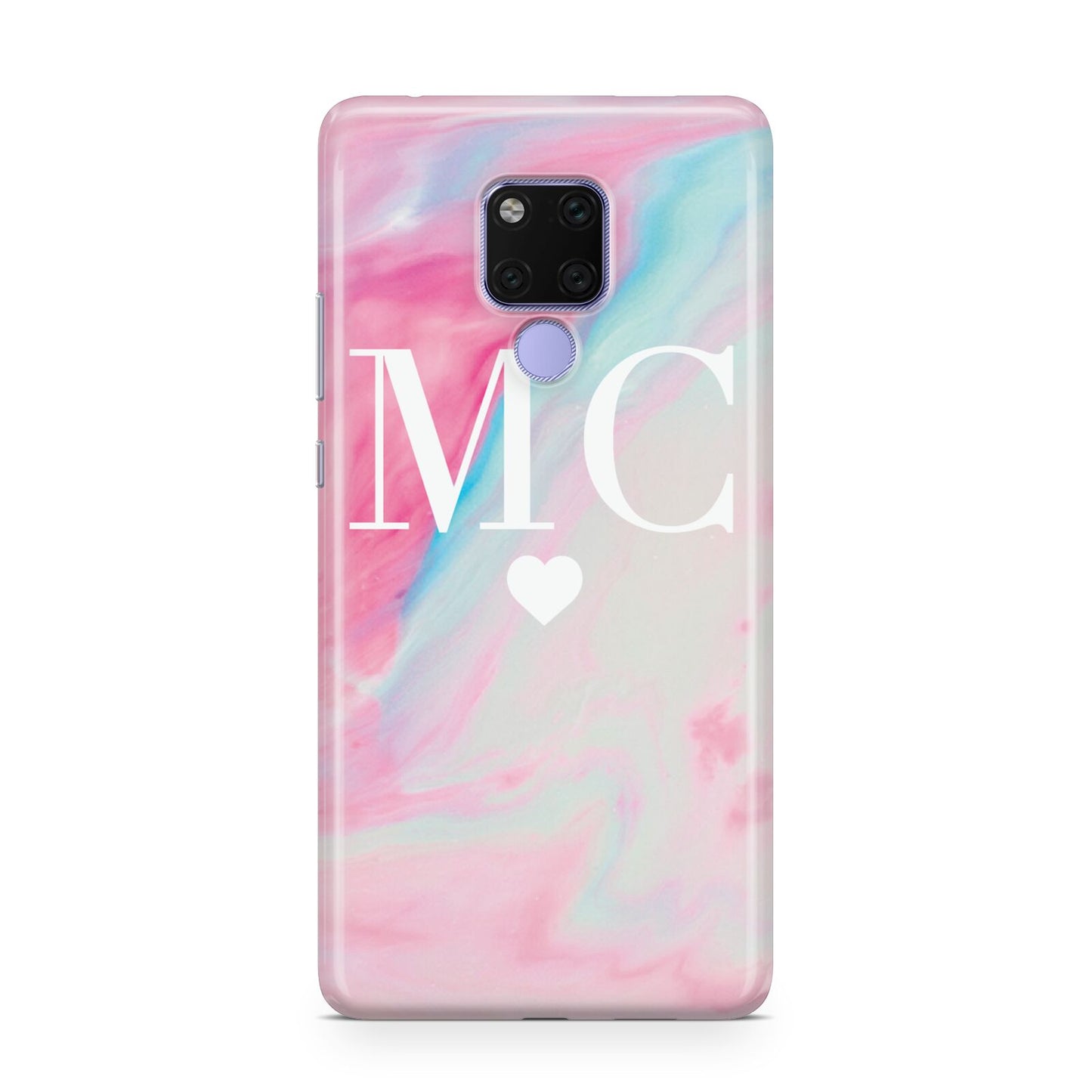 Personalised Pastel Marble Initials Huawei Mate 20X Phone Case