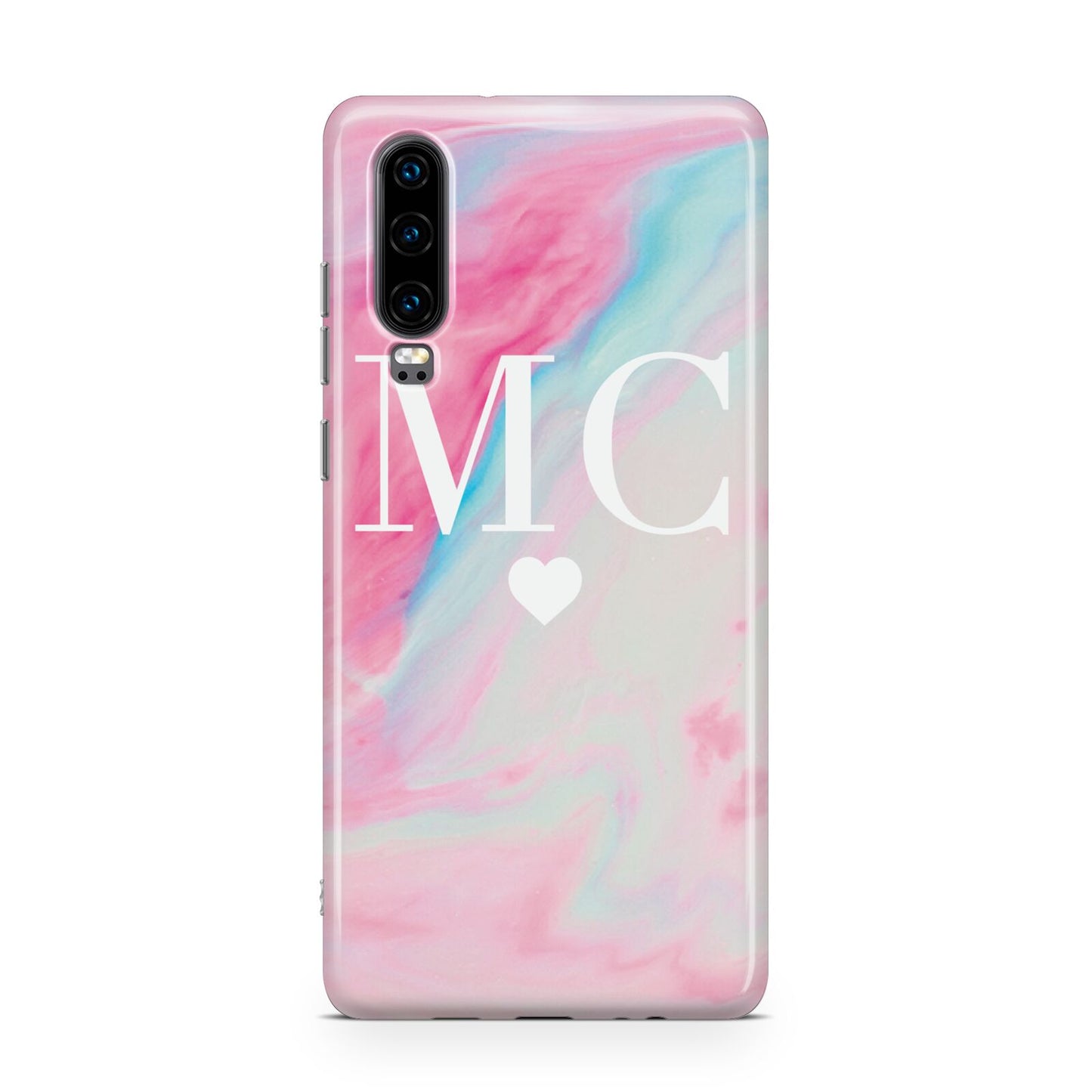 Personalised Pastel Marble Initials Huawei P30 Phone Case