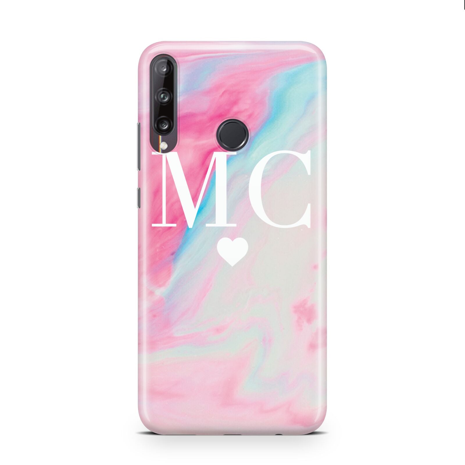 Personalised Pastel Marble Initials Huawei P40 Lite E Phone Case