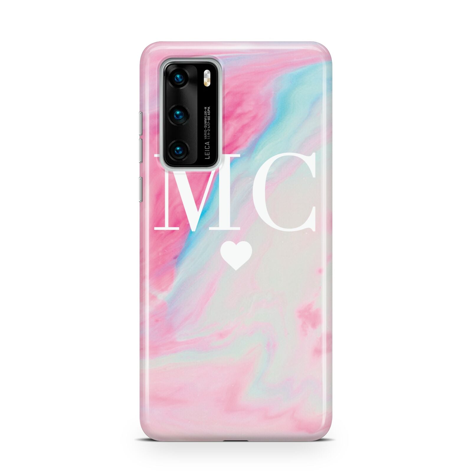 Personalised Pastel Marble Initials Huawei P40 Phone Case