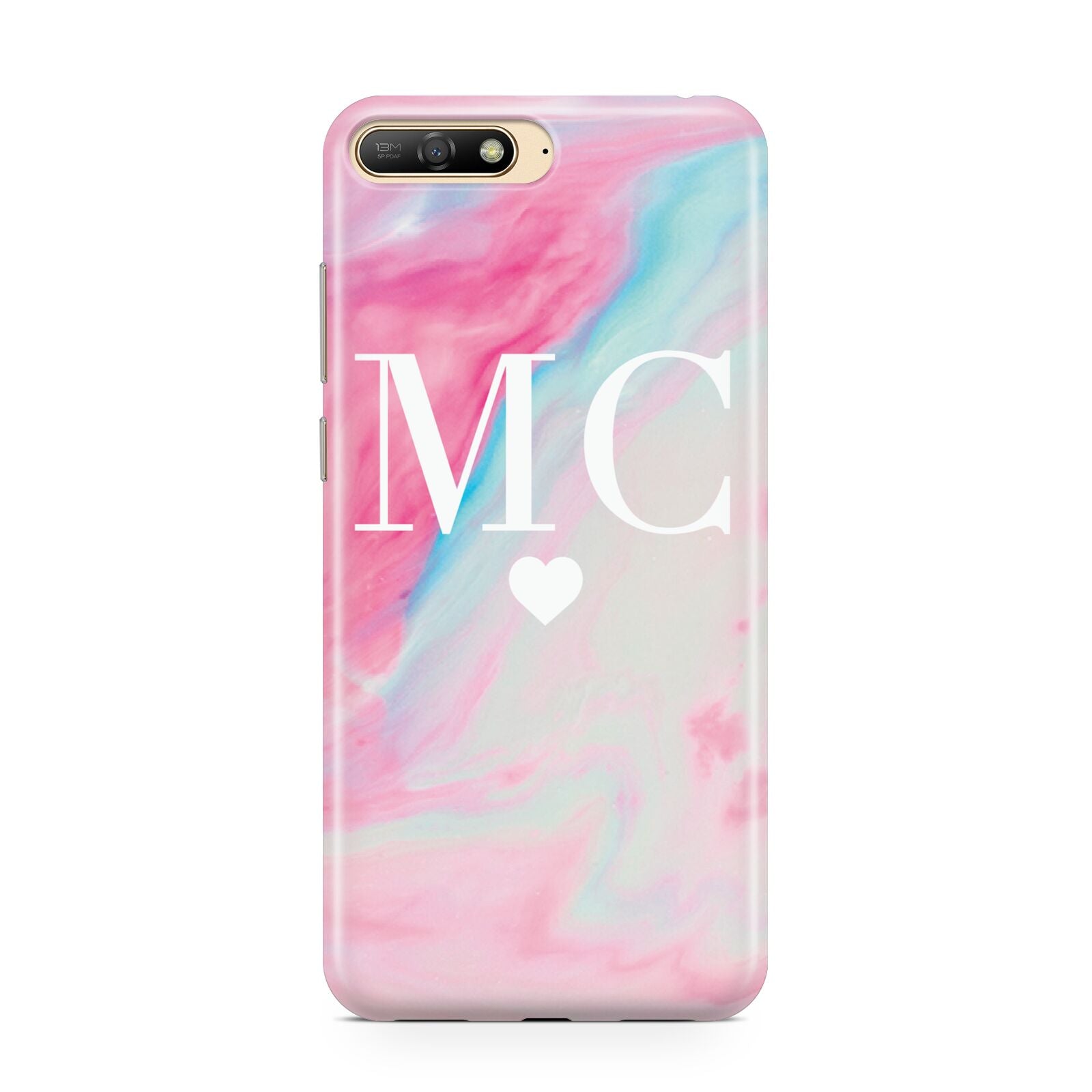 Personalised Pastel Marble Initials Huawei Y6 2018