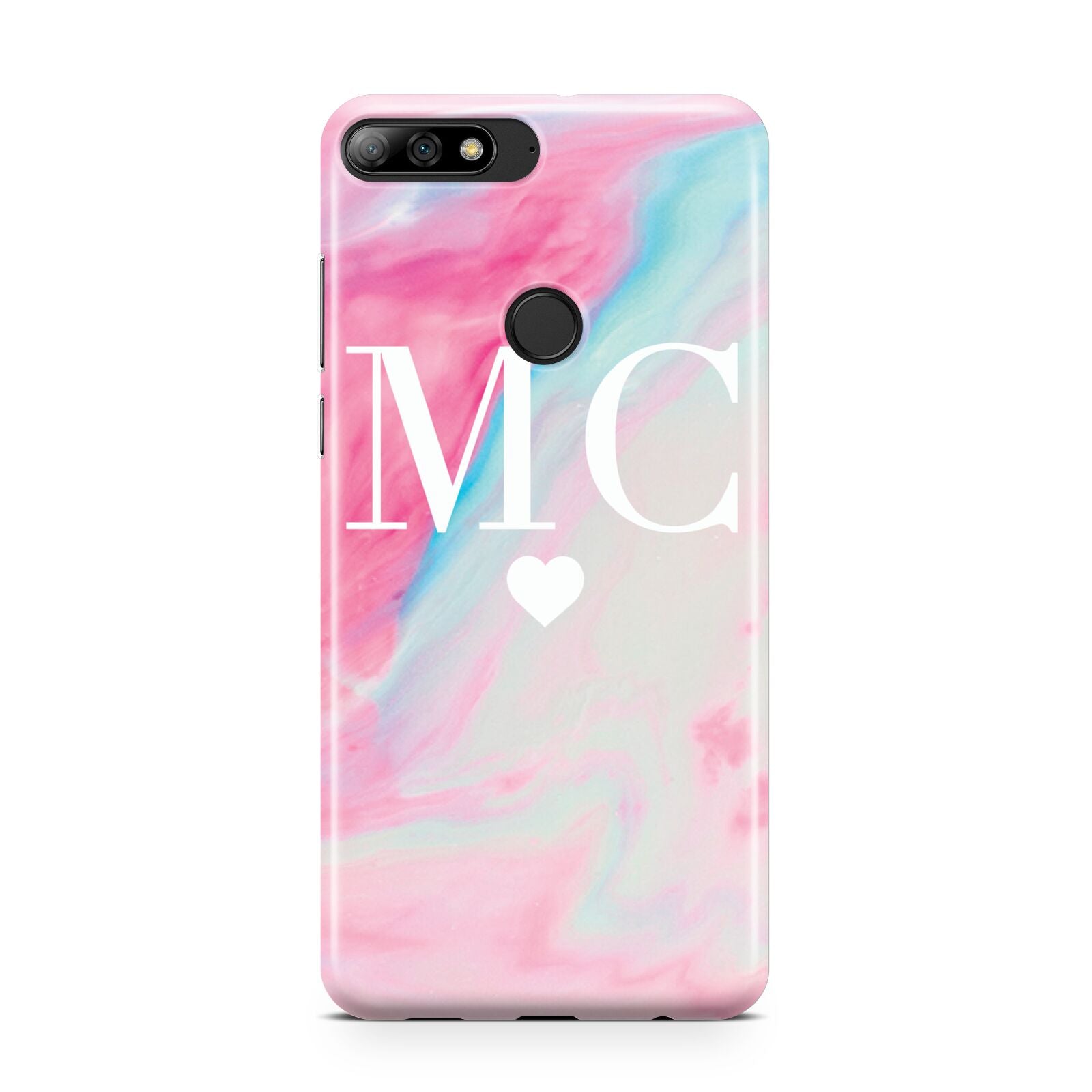 Personalised Pastel Marble Initials Huawei Y7 2018