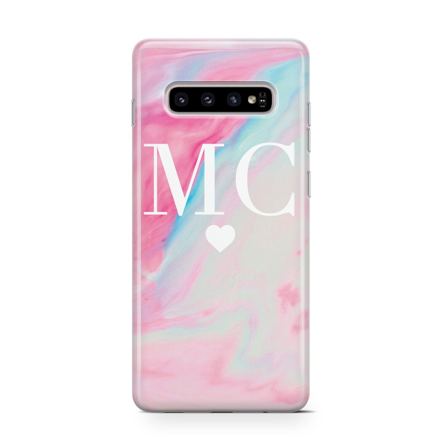 Personalised Pastel Marble Initials Protective Samsung Galaxy Case