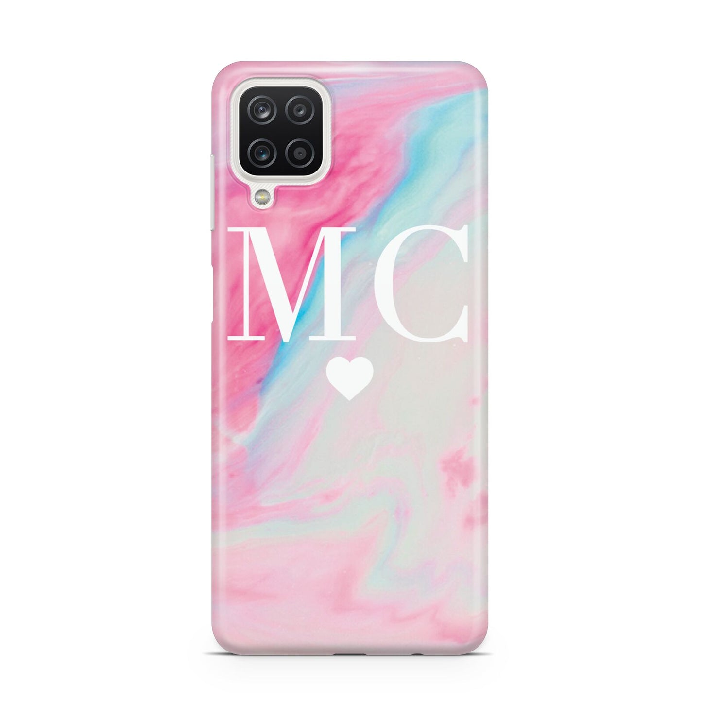 Personalised Pastel Marble Initials Samsung A12 Case