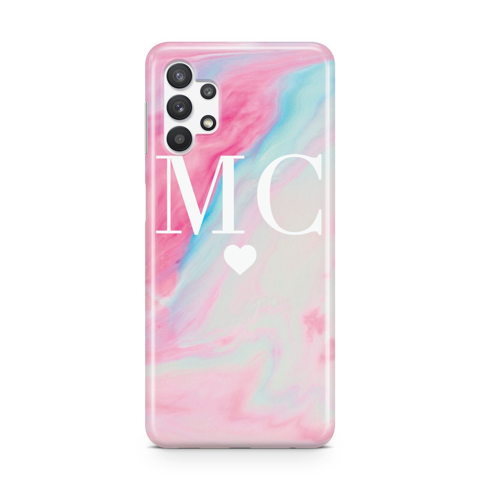 Personalised Pastel Marble Initials Samsung A32 5G Case