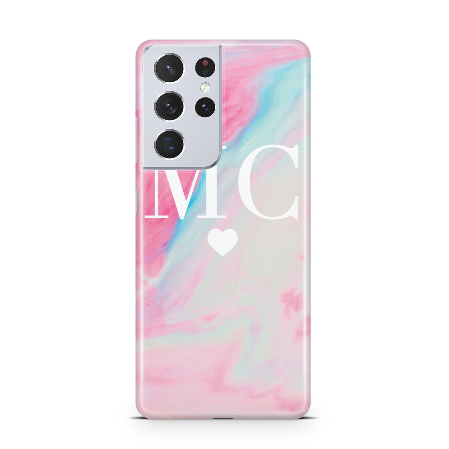 Personalised Pastel Marble Initials Samsung S21 Ultra Case