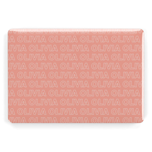 Personalised Peach Name Apple MacBook Case