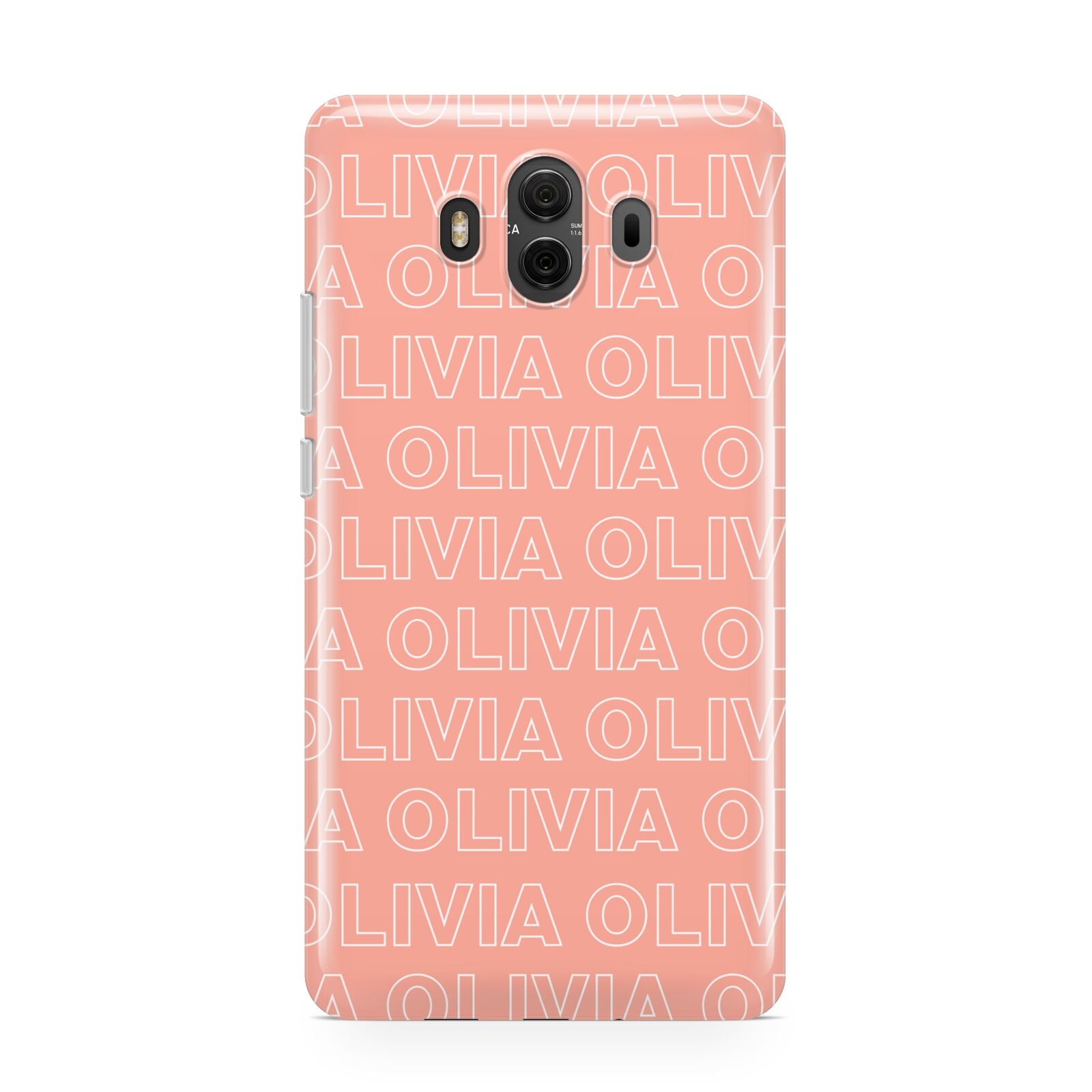 Personalised Peach Name Huawei Mate 10 Protective Phone Case