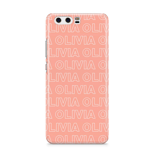 Personalised Peach Name Huawei P10 Phone Case