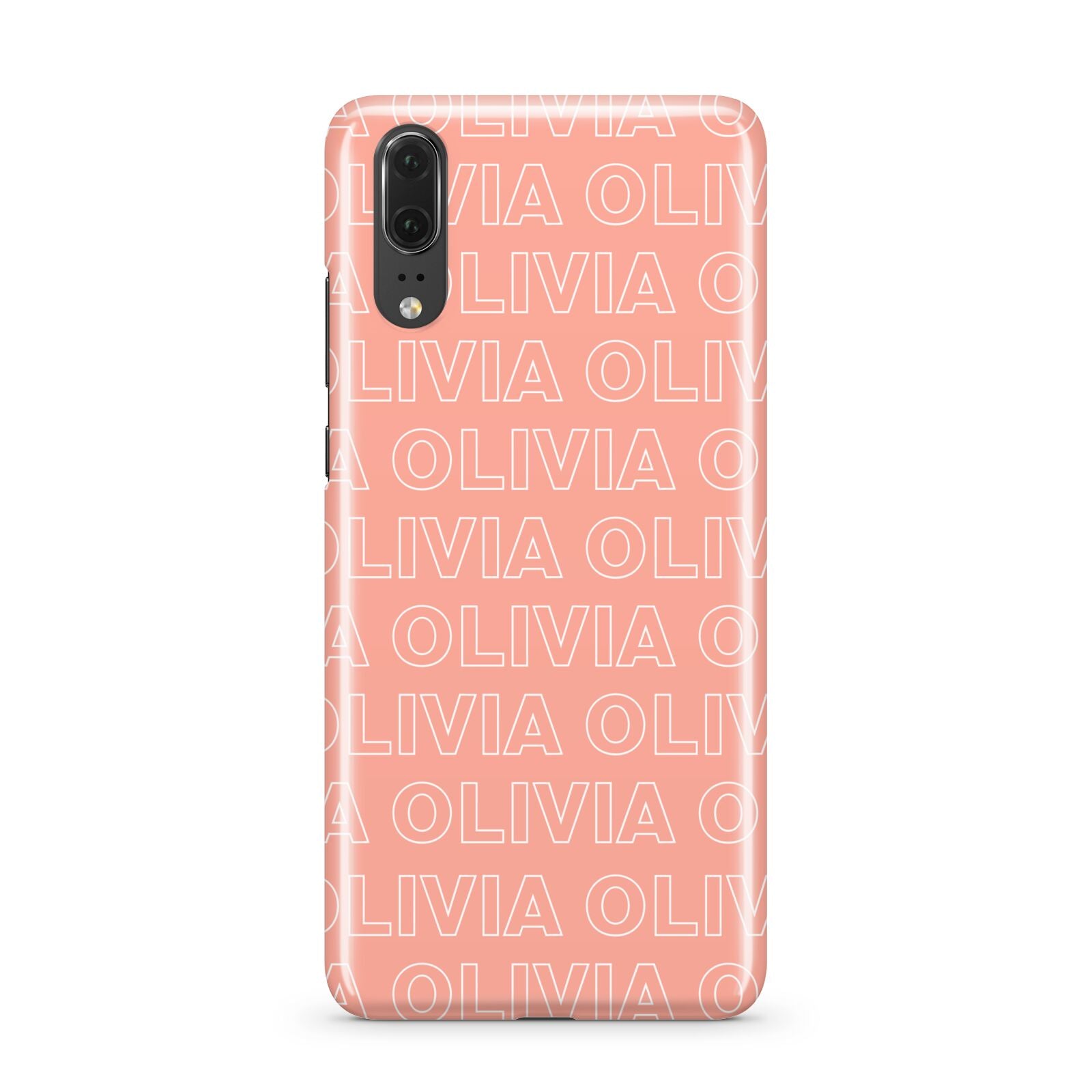 Personalised Peach Name Huawei P20 Phone Case