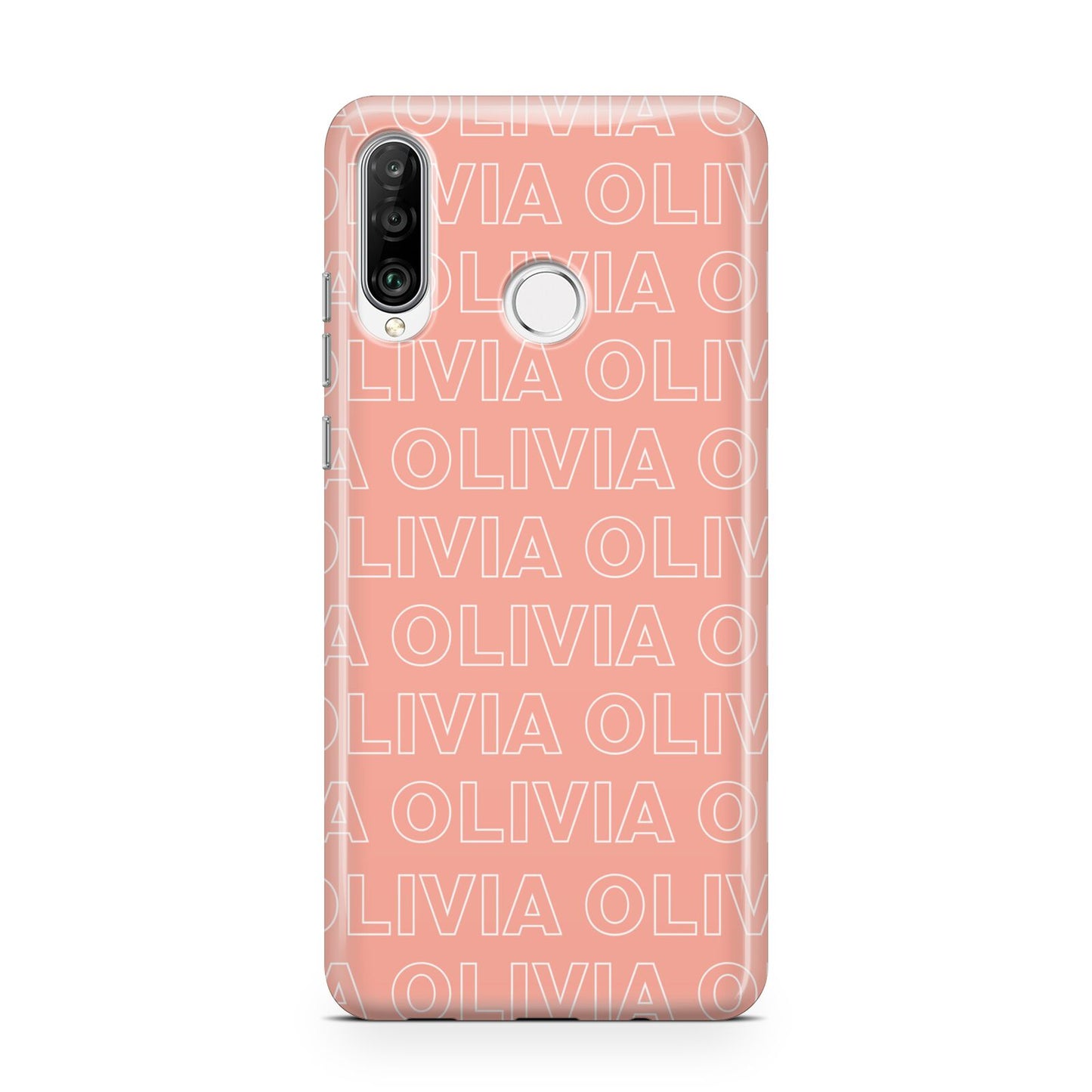 Personalised Peach Name Huawei P30 Lite Phone Case