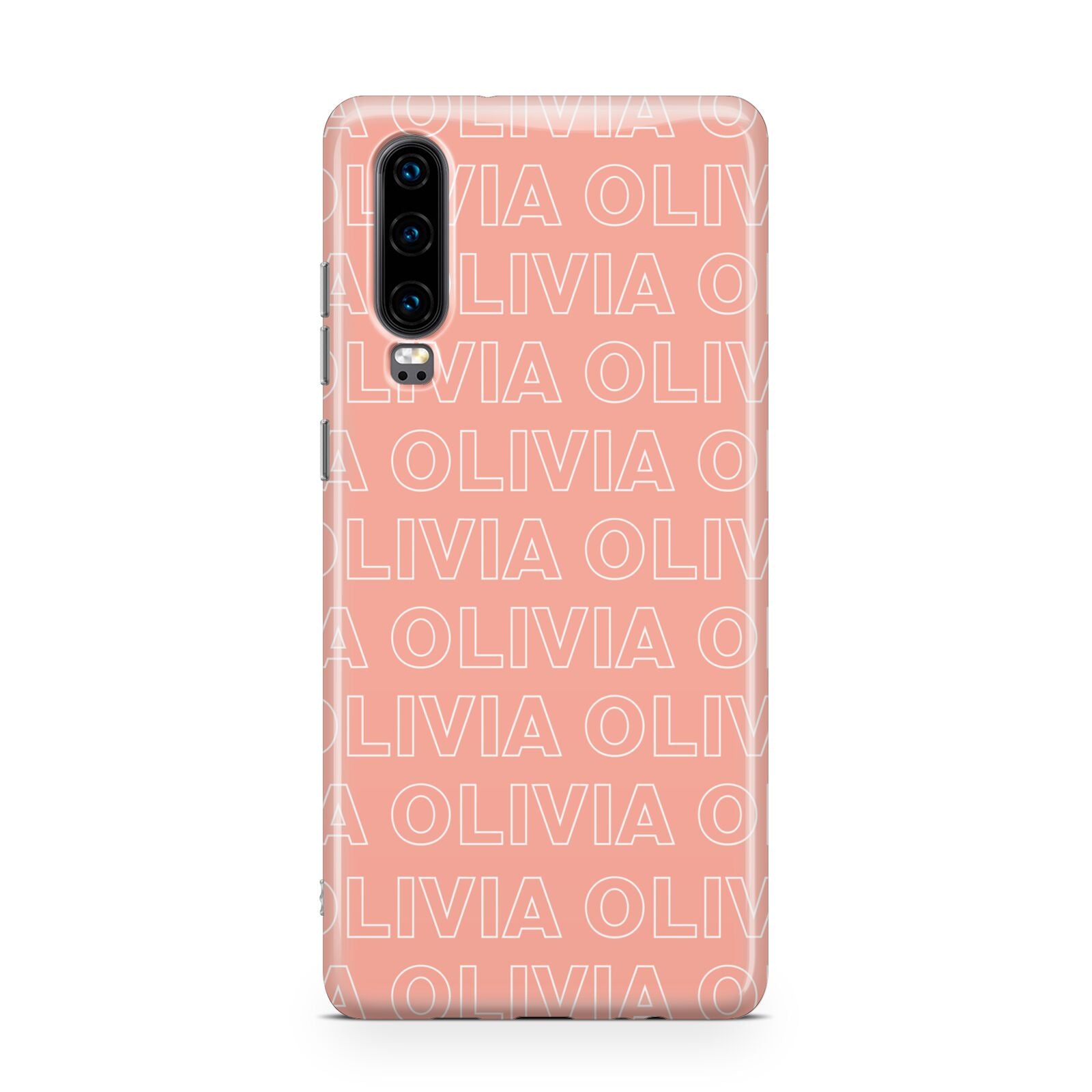 Personalised Peach Name Huawei P30 Phone Case