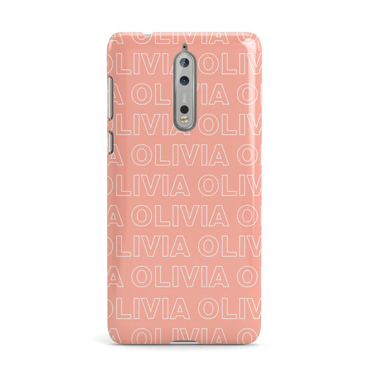 Personalised Peach Name Nokia Case