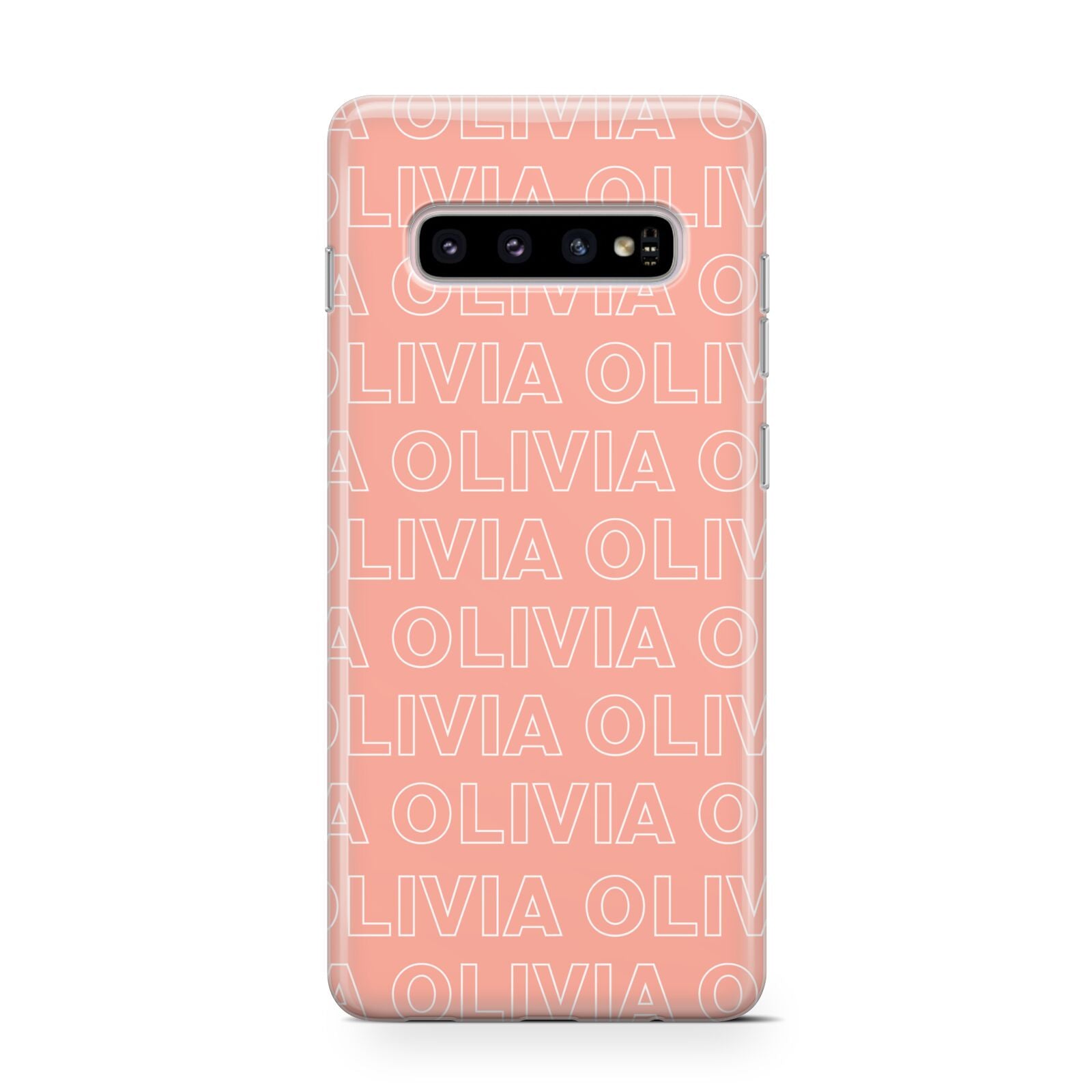 Personalised Peach Name Protective Samsung Galaxy Case