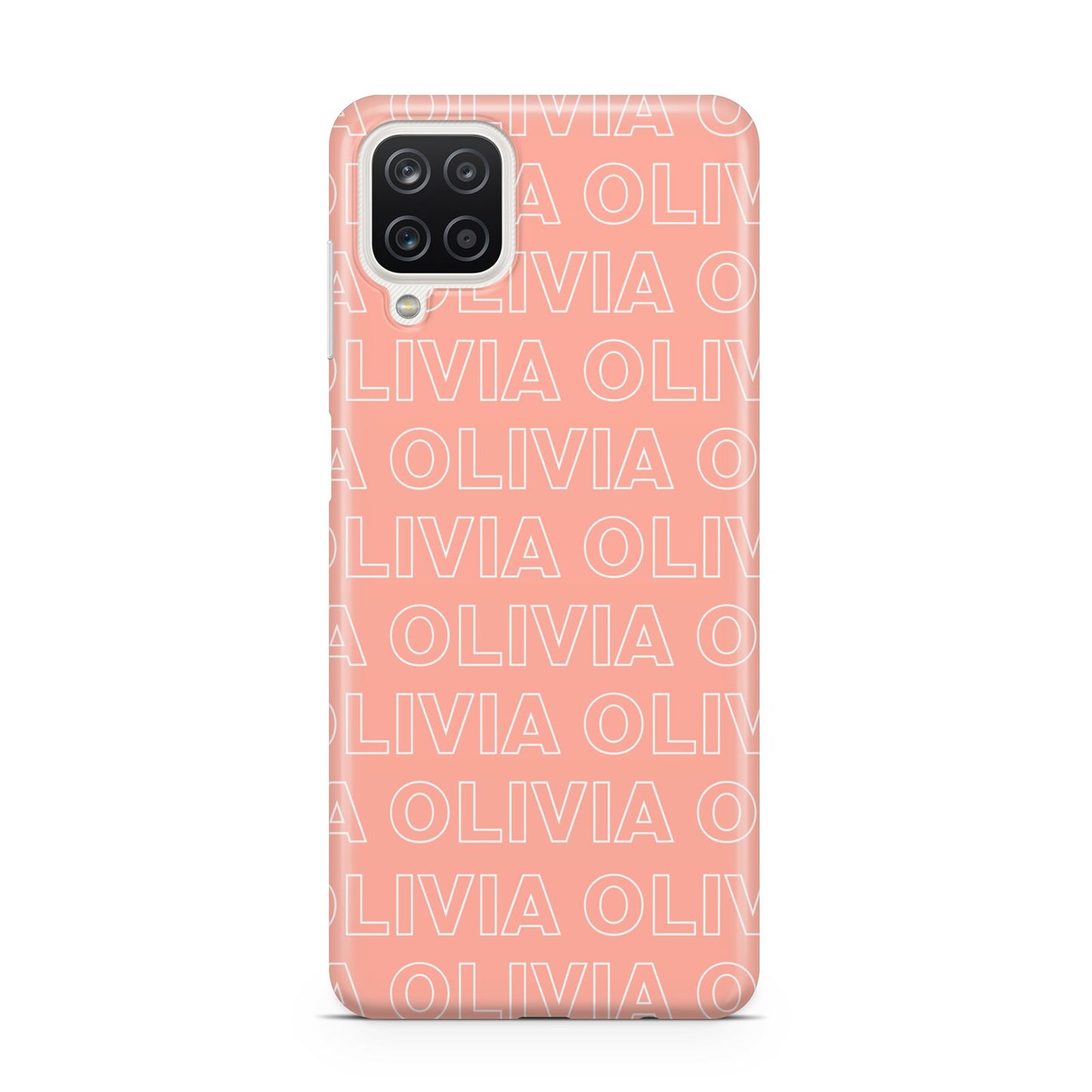 Personalised Peach Name Samsung A12 Case