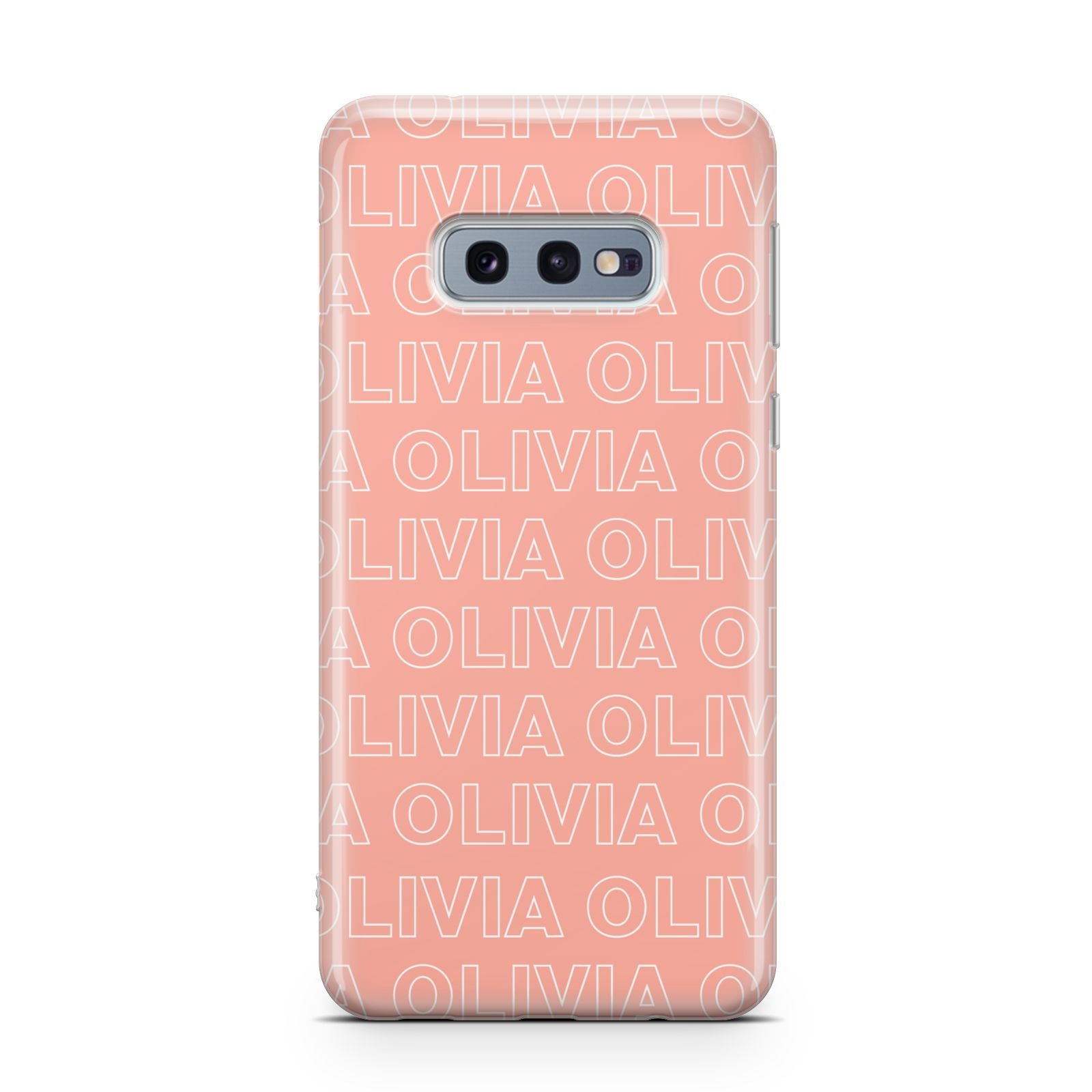 Personalised Peach Name Samsung Galaxy S10E Case