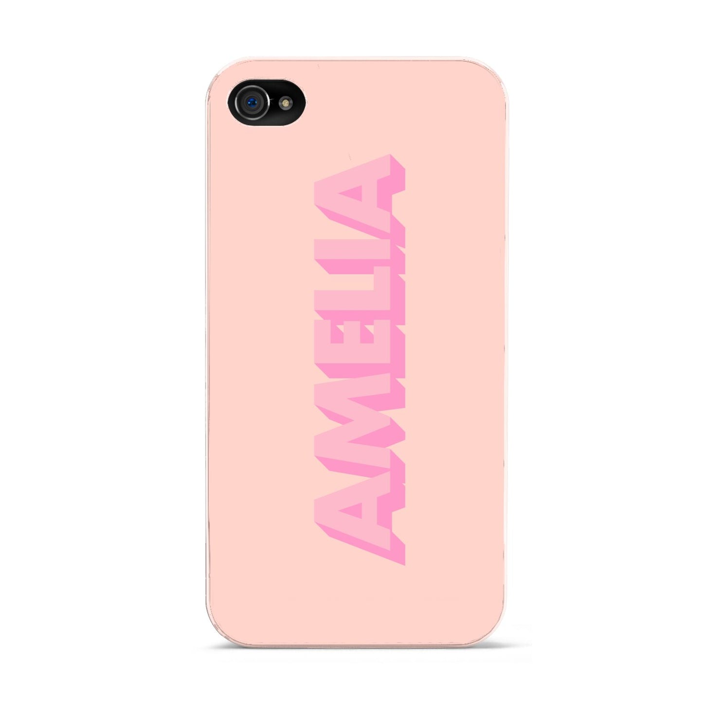 Personalised Peach Pink Name Apple iPhone 4s Case