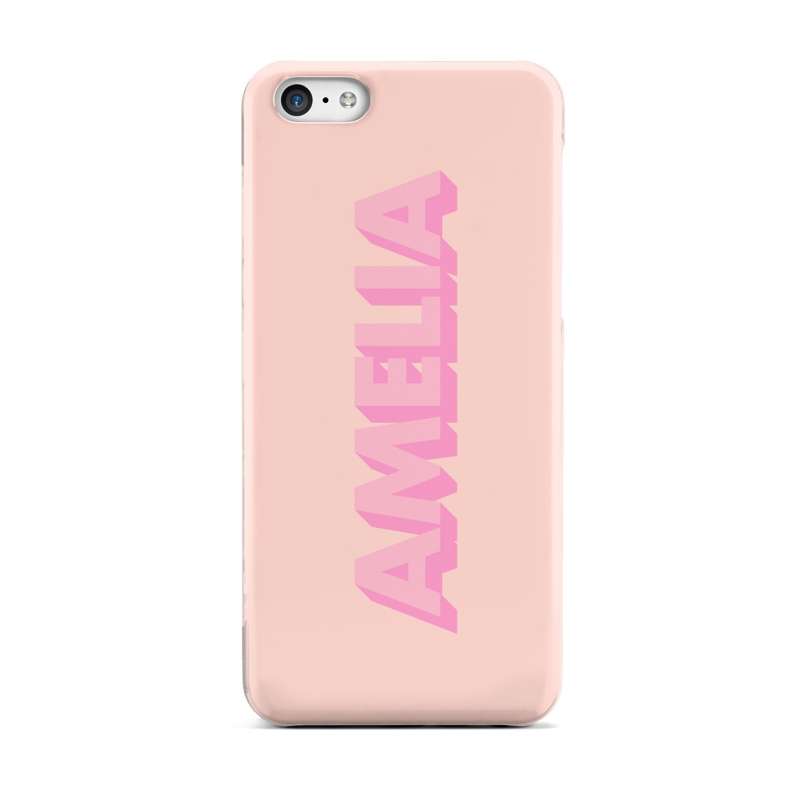 Personalised Peach Pink Name Apple iPhone 5c Case