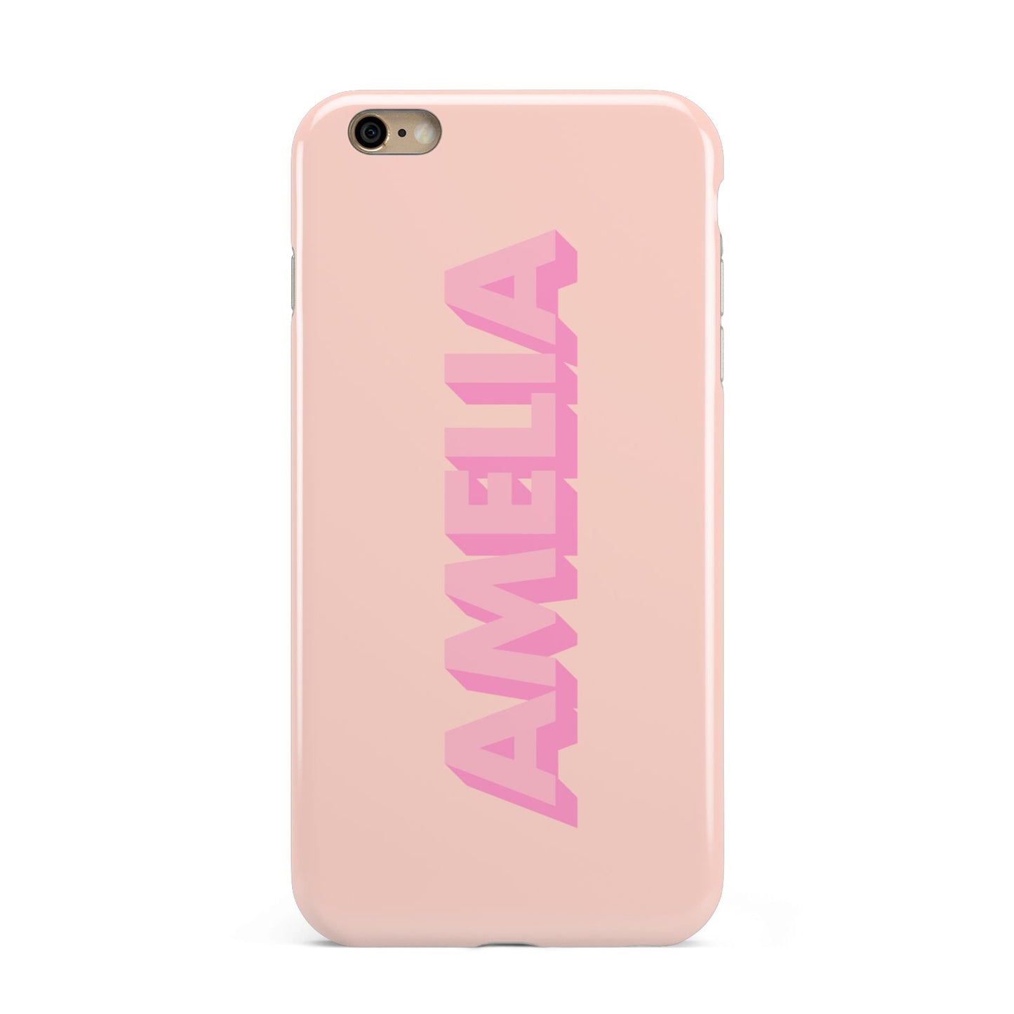 Personalised Peach Pink Name Apple iPhone 6 Plus 3D Tough Case