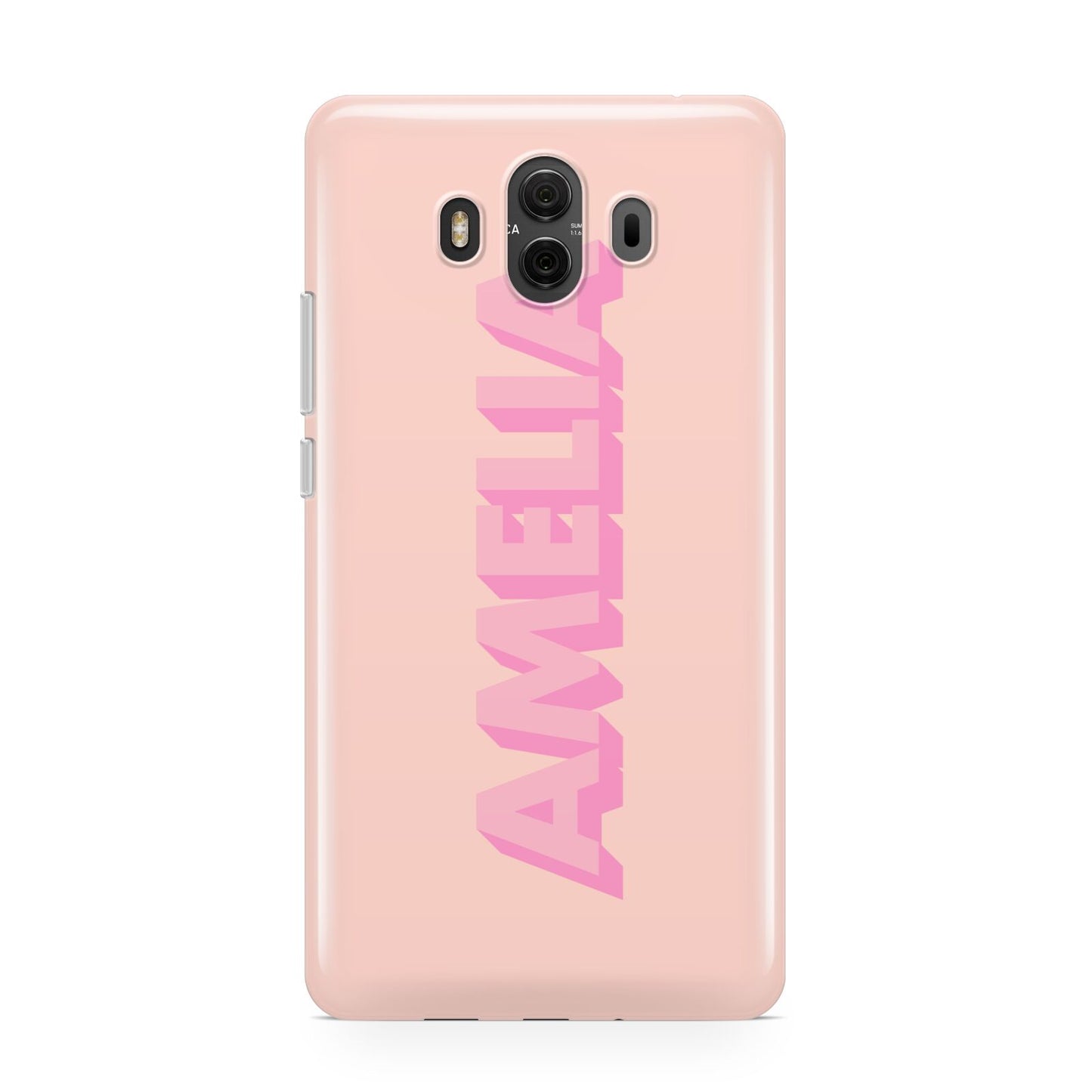 Personalised Peach Pink Name Huawei Mate 10 Protective Phone Case