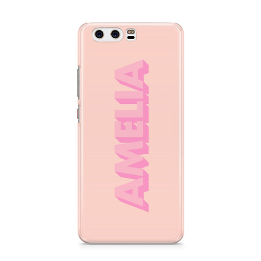 Personalised Peach Pink Name Huawei P10 Phone Case