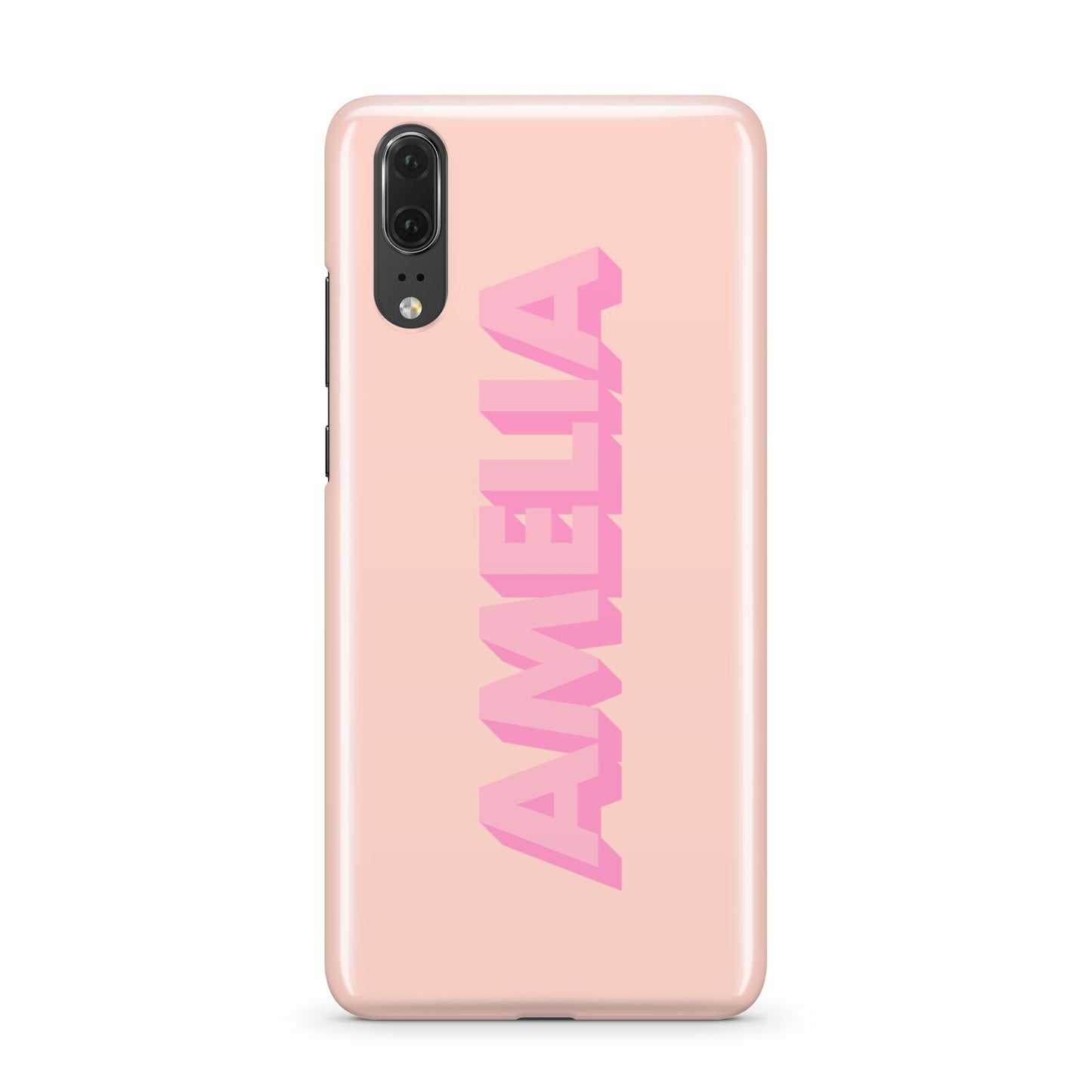 Personalised Peach Pink Name Huawei P20 Phone Case