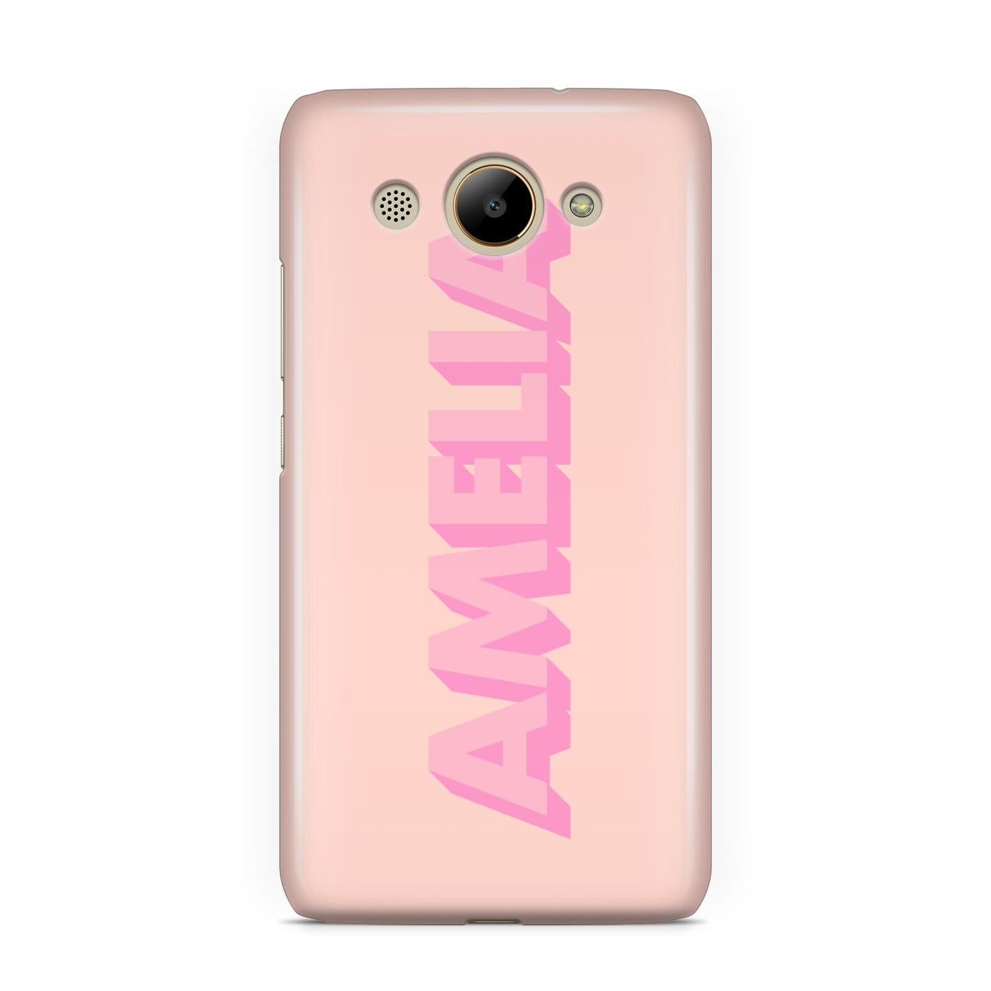 Personalised Peach Pink Name Huawei Y3 2017