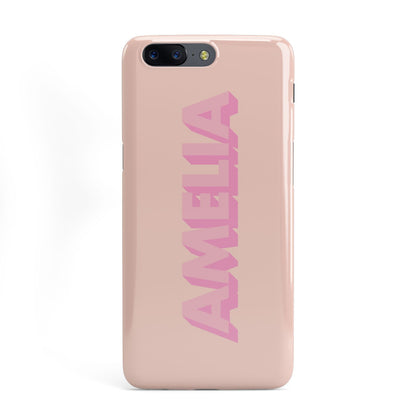 Personalised Peach Pink Name OnePlus Case