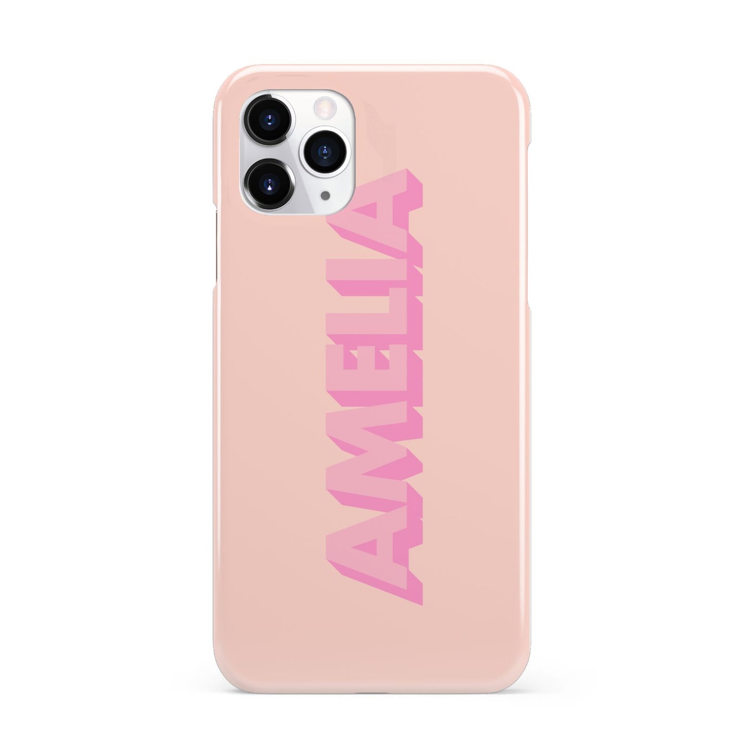 Personalised Peach Pink Name iPhone 11 Pro 3D Snap Case