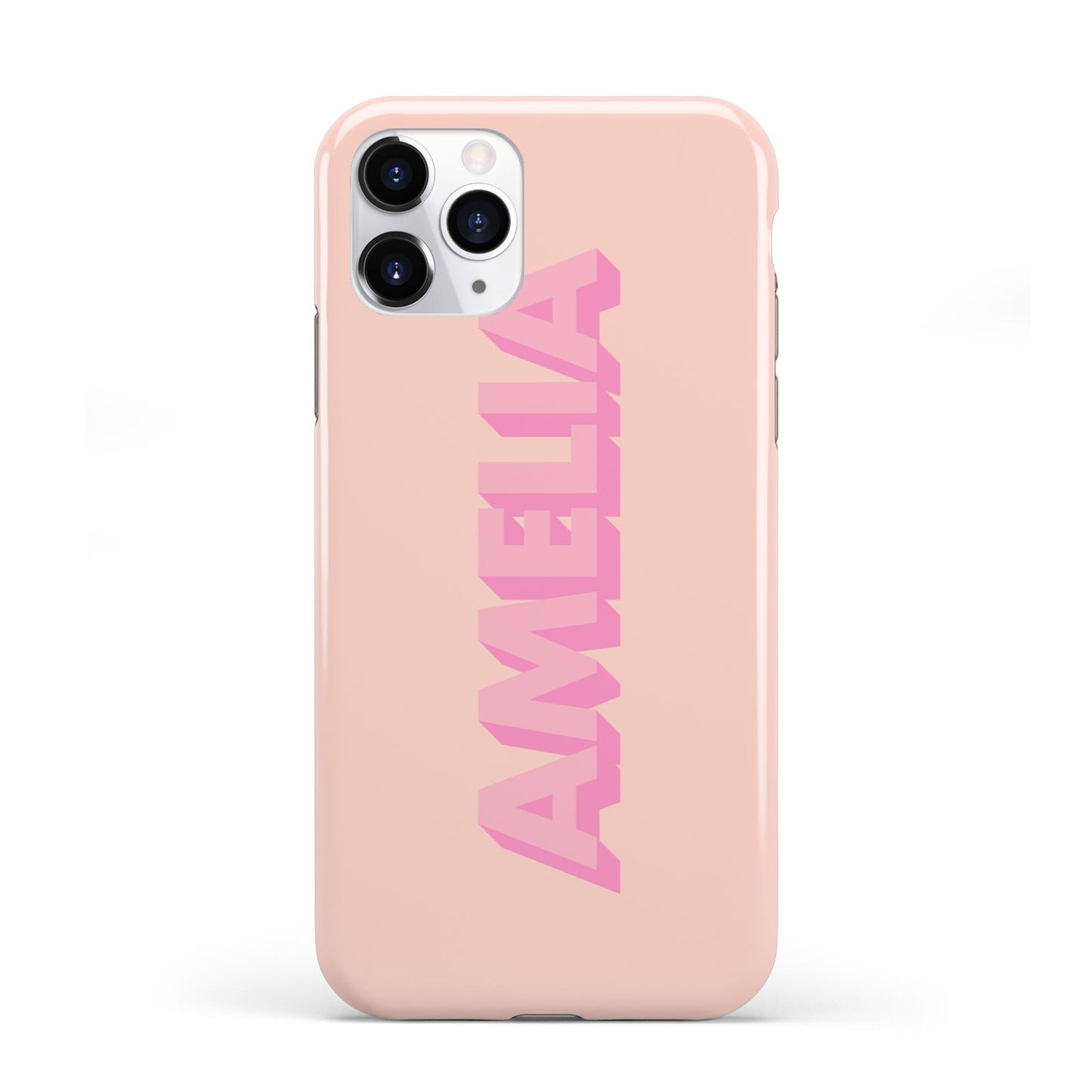 Personalised Peach Pink Name iPhone 11 Pro 3D Tough Case